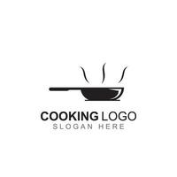 logotipos para utensilios de cocina, ollas, espátulas y cucharas de cocina. utilizando un concepto de diseño de plantilla de ilustración vectorial. vector