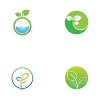 logotipo de hoja verde. diseño vectorial de plantas de jardines y naturaleza. vector