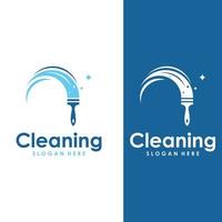 Cleaning logo, cleaning protection logo and house cleaning logo.With a template illustration vector design concept.