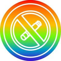 no fumar circular en el espectro del arco iris vector