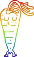 rainbow gradient line drawing cartoon carrot vector