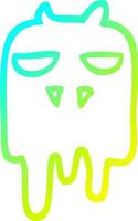 cold gradient line drawing cartoon spooky ghost vector