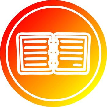 note book circular in hot gradient spectrum vector