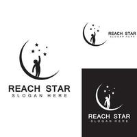 A logo to reach the stars or a logo to reach a dream or goal. Logo using concept design vector illustration template.