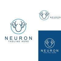 logotipo de neurona o logotipo de célula nerviosa con plantilla de ilustración de vector de concepto.