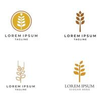 Wheat or cereal logo, wheat field and wheat farm logo.With easy and simple editing illustrations. vector