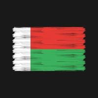 cepillo de la bandera de madagascar. bandera nacional vector