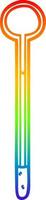 rainbow gradient line drawing thermometer vector