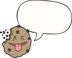 cartoon cookie and speech bubble vector