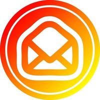 envelope letter circular in hot gradient spectrum vector