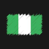 trazos de pincel de la bandera de nigeria. bandera nacional vector