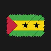 Sao Tome and Principe Flag Brush Vector. National Flag vector