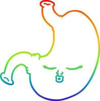 rainbow gradient line drawing cartoon stomach vector