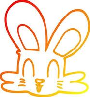 warm gradient line drawing cartoon cute bunny vector