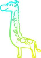 cold gradient line drawing cartoon giraffe vector