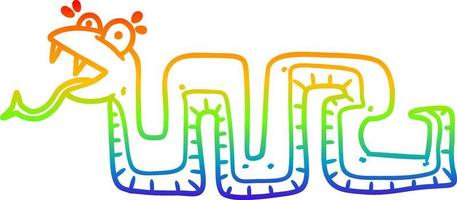 rainbow gradient line drawing cartoon surprised snake vector