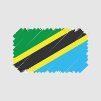 vector de pincel de bandera de tanzania. bandera nacional