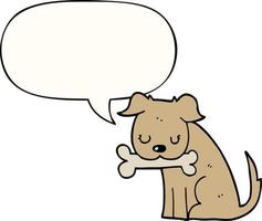 cartoon dog and speech bubble vector