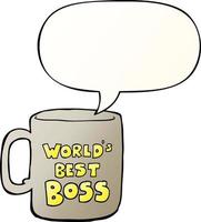 worlds best boss mug and speech bubble in smooth gradient style vector