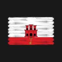 Gibraltar Flag Brush. National Flag vector