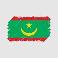 cepillo de bandera de mauritania. bandera nacional vector