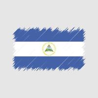 trazos de pincel de bandera de nicaragua. bandera nacional vector