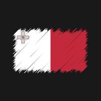 trazos de pincel de la bandera de malta. bandera nacional vector