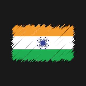 trazos de pincel de la bandera india. bandera nacional vector