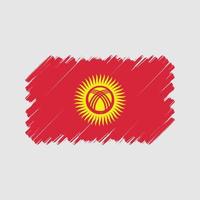 cepillo de bandera de Kirguistán. bandera nacional vector