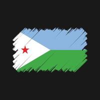 Djibouti Flag Brush. National Flag vector