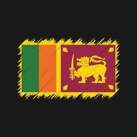 Sri Lanka Flag Brush Strokes. National Flag vector