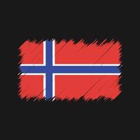 trazos de pincel de bandera de noruega. bandera nacional vector