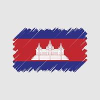 cepillo de bandera de camboya. bandera nacional vector