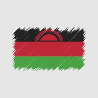 trazos de pincel de bandera de malawi. bandera nacional vector