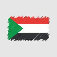 trazos de pincel de la bandera de sudán. bandera nacional vector