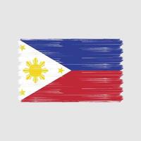 cepillo de bandera de filipinas. bandera nacional vector