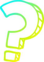 cold gradient line drawing cartoon question mark vector