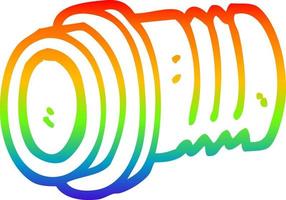 rainbow gradient line drawing cartoon pipe fitting vector