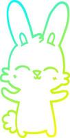cold gradient line drawing cute cartoon rabbit vector