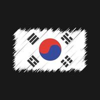 trazos de pincel de la bandera de corea del sur. bandera nacional vector