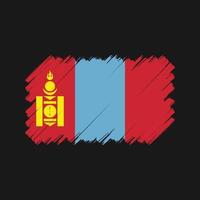 pincel de bandera de mongolia. bandera nacional vector