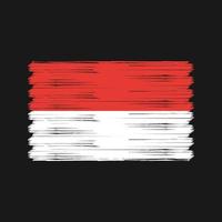 Indonesia or Monaco Flag Brush. National Flag vector