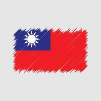 trazos de pincel de bandera de taiwán. bandera nacional vector