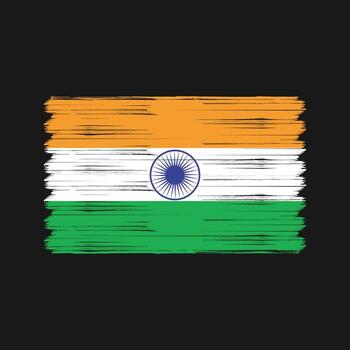 cepillo de la bandera india. bandera nacional vector