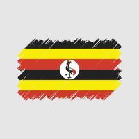 pincel de bandera de uganda. bandera nacional vector