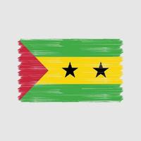 Sao Tome and Principe Flag Brush. National Flag vector