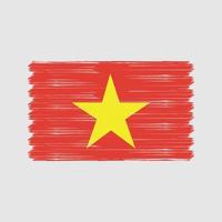 pincel de bandera de vietnam. bandera nacional vector