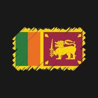 Sri Lanka Flag Brush. National Flag vector