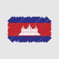 vector de pincel de bandera de camboya. bandera nacional