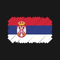 vector de pincel de bandera serbia. bandera nacional